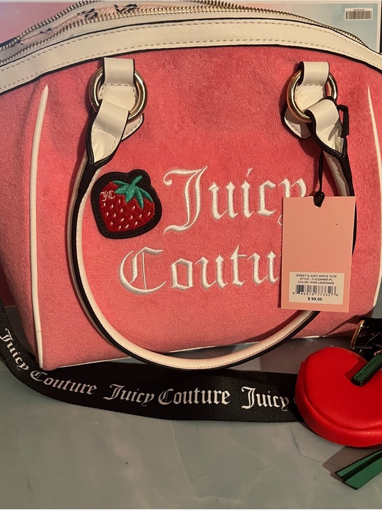 Juicy Couture Handbags - Juicy Couture Pink Strawberry Patch Tote with Branded Strap